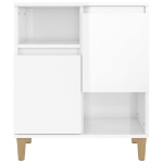 Credenza Bianco Lucido 60x35x70 cm in Legno Multistrato