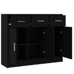 Credenza Nera 91x28x75 cm in Legno Multistrato