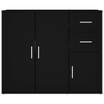 Credenza Nera 91x29,5x75 cm in Legno Multistrato