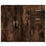 Credenza Rovere Fumo 91x29,5x75 cm in Legno Multistrato