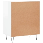 Credenza Bianco Lucido 57x35x70 cm in Legno Multistrato