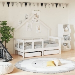 Giroletto Bambini con Cassetti Bianco 70x140cm Massello di Pino