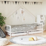 Giroletto Bambini con Cassetti Bianco 80x200cm Massello di Pino