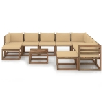 Set Divani da Giardino 11 pz con Cuscini Beige