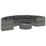 Set Divani da Giardino 6 pz con Cuscini in Polyrattan Grigio