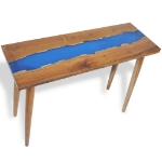 Tavolo Consolle in Teak e Resina 100x35x75 cm