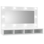 Mobile a Specchio con LED Bianco 90x31,5x62 cm