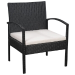 Set Divani da Giardino 5 pz con Cuscini in Polyrattan Nero