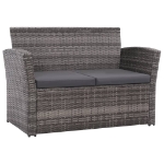 Set Divani da Giardino 4 pz con Cuscini in Polyrattan Grigio