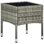 Set da Bistrot 3 pz con Cuscini in Polyrattan Grigio