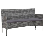 Set Divani da Giardino 4 pz con Cuscini in Polyrattan Grigio