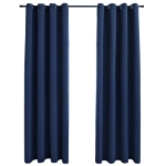 Tende Oscuranti con Anelli in Metallo 2 pz Blu 140x245 cm