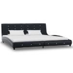 Letto con Materasso Memory Foam Nero in Similpelle 180x200 cm