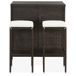 Set da Bar 3 pz in Polyrattan Marrone