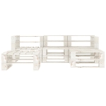 Set Salotto da Giardino 5 pz su Pallet in Legno Bianco