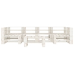 Set Salotto da Giardino 7 pz Pallet in Legno Bianco