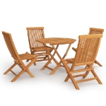 Set da Pranzo da Giardino 5 pz in Legno Massello di Teak