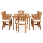 Set da Pranzo da Giardino 9 pz con Cuscini in Legno di Teak