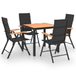 Set da Pranzo da Giardino 5 pz Nero e Marrone