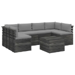 Set Divani da Giardino su Pallet 7 pz con Cuscini Massello Pino