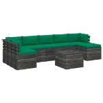 Set Divani da Giardino su Pallet 8 pz con Cuscini Massello Pino