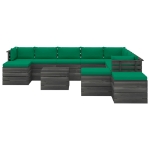 Set Divani da Giardino Pallet 12 pz con Cuscini Massello Pino