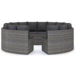 Set Divani da Giardino 8 pz con Cuscini in Polyrattan Grigio