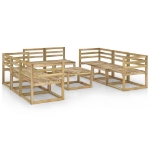 Set Divani da Giardino 9 pz in Legno di Pino Impregnato Verde