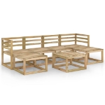 Set Salotto da Giardino 7 pz in Legno di Pino Impregnato Verde