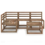 Set Salotto Giardino 5 pz in Legno di Pino Impregnato Marrone