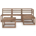 Set Salotto Giardino 5 pz in Legno di Pino Impregnato Marrone