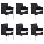 Set Mobili da Pranzo per Giardino 7 pz Nero