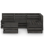 Set Salotto da Giardino 6 pz in Legno di Pino Impregnato Grigio