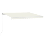 Tenda da Sole Retrattile Manuale con LED 400x350 cm Crema