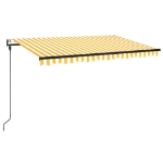 Tenda da Sole Retrattile Automatica 450x300 cm Gialla e Bianca