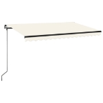 Tenda da Sole Retrattile Manuale con LED 400x350 cm Crema