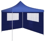 Parete con Finestre per Gazebo 4x2 m Blu