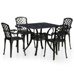 Set da Bistrot 5 pz in Alluminio Pressofuso Nero