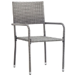 Set Mobili da Pranzo per Giardino 3 pz Polyrattan Grigio