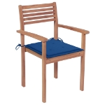 Sedie da Giardino Impilabili 8 pz con Cuscini Massello di Teak