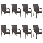 Set Mobili da Pranzo Giardino 9 pz in Polyrattan Grigio