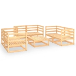 Set Divani da Giardino 7 pz con Cuscini Legno Massello di Pino