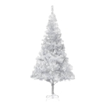 Albero di Natale Preilluminato con Palline Argento 210 cm PET