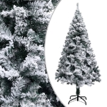 Albero di Natale Preilluminato con Palline Verde 150 cm PVC