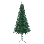 Albero di Natale Angolare con LED e Palline Verde 240 cm in PVC