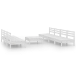 Set Divani da Giardino 8 pz Bianco in Legno Massello di Pino