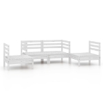 Set Divani da Giardino 4 pz Bianco in Legno Massello di Pino