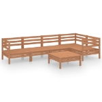 Set Salotto da Giardino 6 pz in Legno Massello di Pino Miele