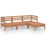 Set Salotto da Giardino 4 pz in Legno Massello di Pino Miele