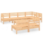 Set Salotto da Giardino 8 pz in Legno Massello di Pino